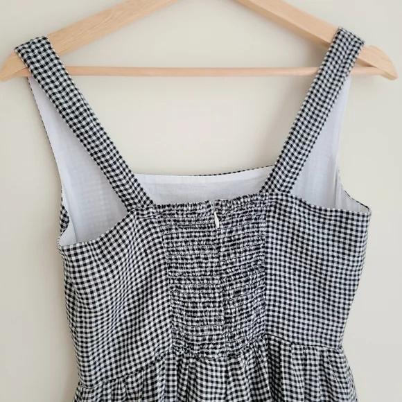 NWT Quince 100% European Linen Fit & Flare Midi Dress, Classic Mini Ginhgham, XS - Picture 5 of 12